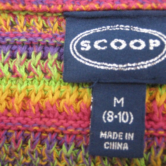 Knitted Mini Skirt Scoop Medium Size 8 - 10 Stripes Colorful Fringe - Picture 9 of 11